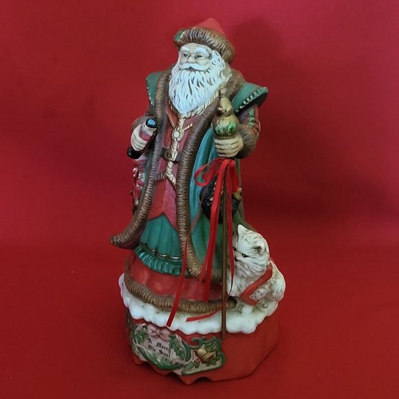 VTG Porcelain Santa Musical Plays Santa Claus Is Coming To Town Merry Ole Soul I - Picture 13 of 13